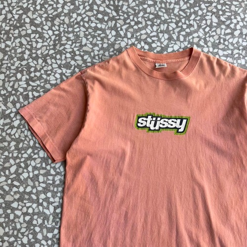 STUSSY / 90's usa製 白タグ center logo T-shirt size XL