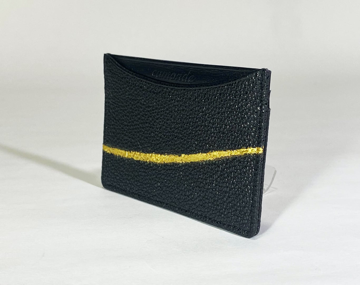カードケース（sword）黒桟革＋金箔 | camonde