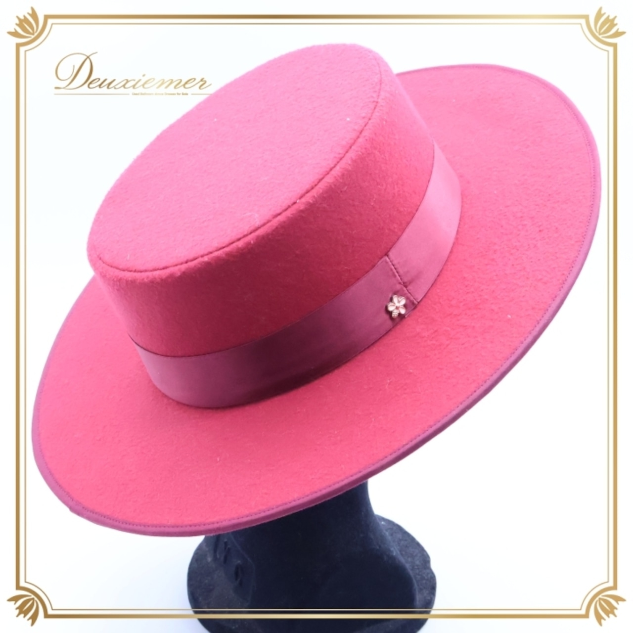 フラメンコ 衣装 コルドベス ハット 帽子 小物 小道具 レッド系 ワインレッド 赤 真っ赤 花 水玉 ダンス用 舞台 発表会 練習 イベント コスチューム コルドベスハット フラメンコ用ハット 赤色帽子 花柄装飾 ダンス練習用 発表会ダンス ステージ衣装