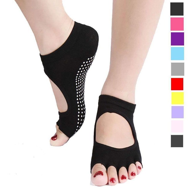 予約 滑り止め付きヨガフットカバー 靴下 滑り止め 軽量 伸縮性 ヨガレッスン フィットネス ダンス ピラティス おしゃれ レディース くつ下 ソックス 足元 安定感 サポート 無地 シンプル カラフル　cw-a-2439