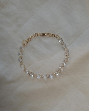Faceted cut quartz bracelet