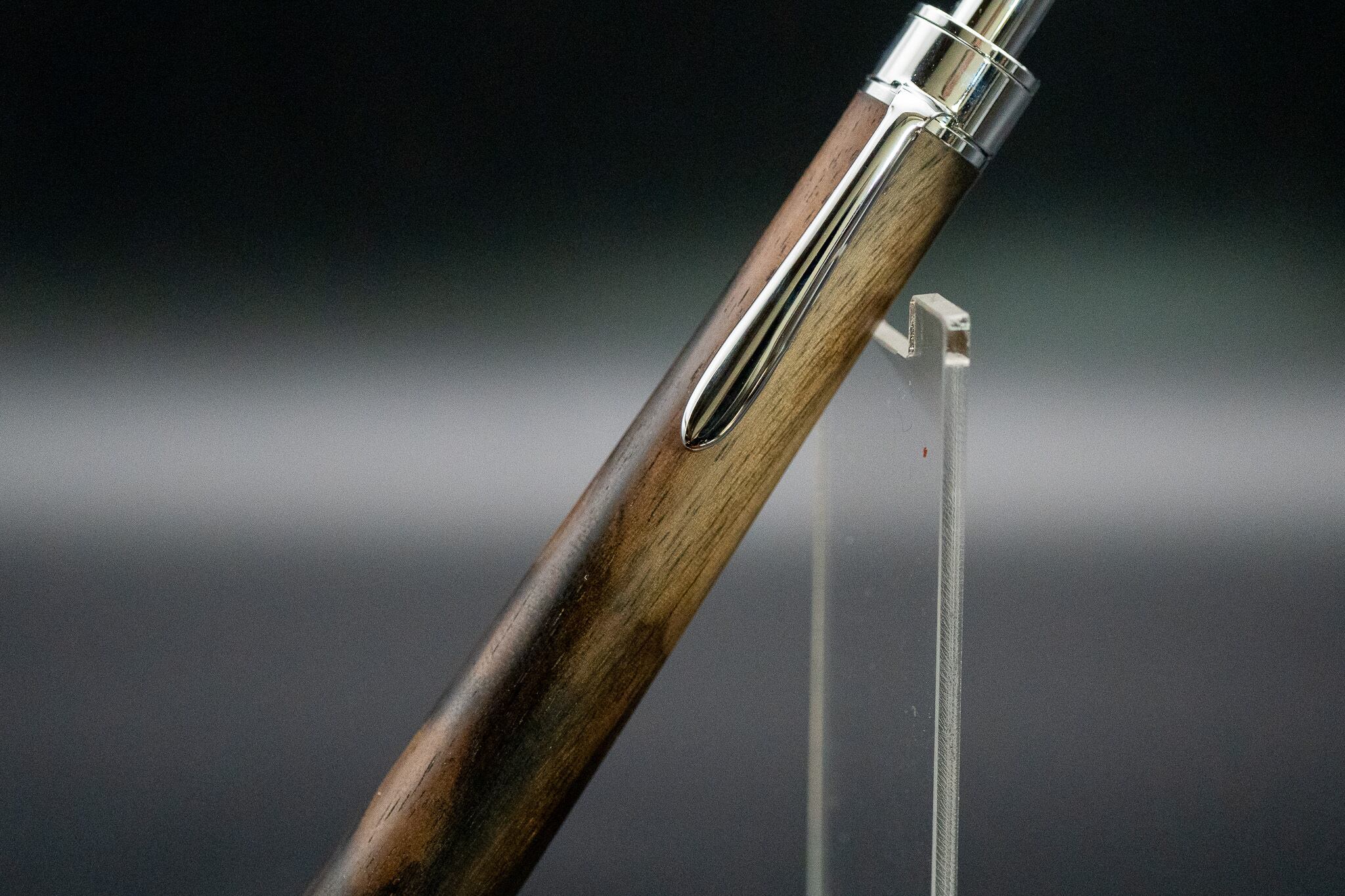 【魅惑の黒い紋様】 黒柿 孔雀杢 silver MP