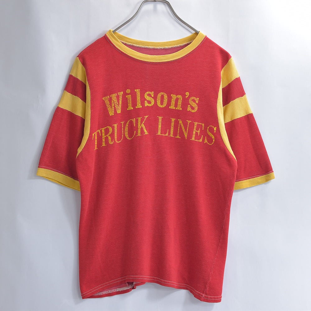 70s～ Wilson's TRUCK LINES ナイロン フットボールTシャツ
