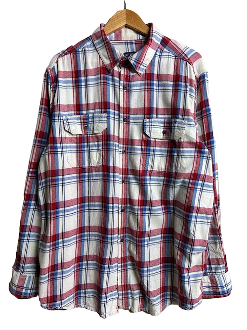 【古着】Faded Glory 長袖チェックネルシャツ 白