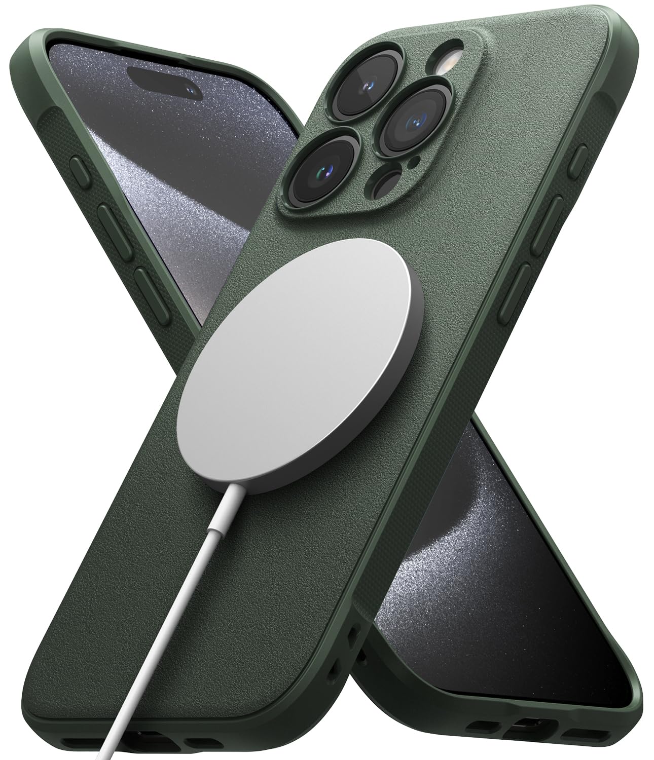 【Ringke】iPhone 15 Pro Max 対応 ケース オニキス(マグネットダークグリーン)