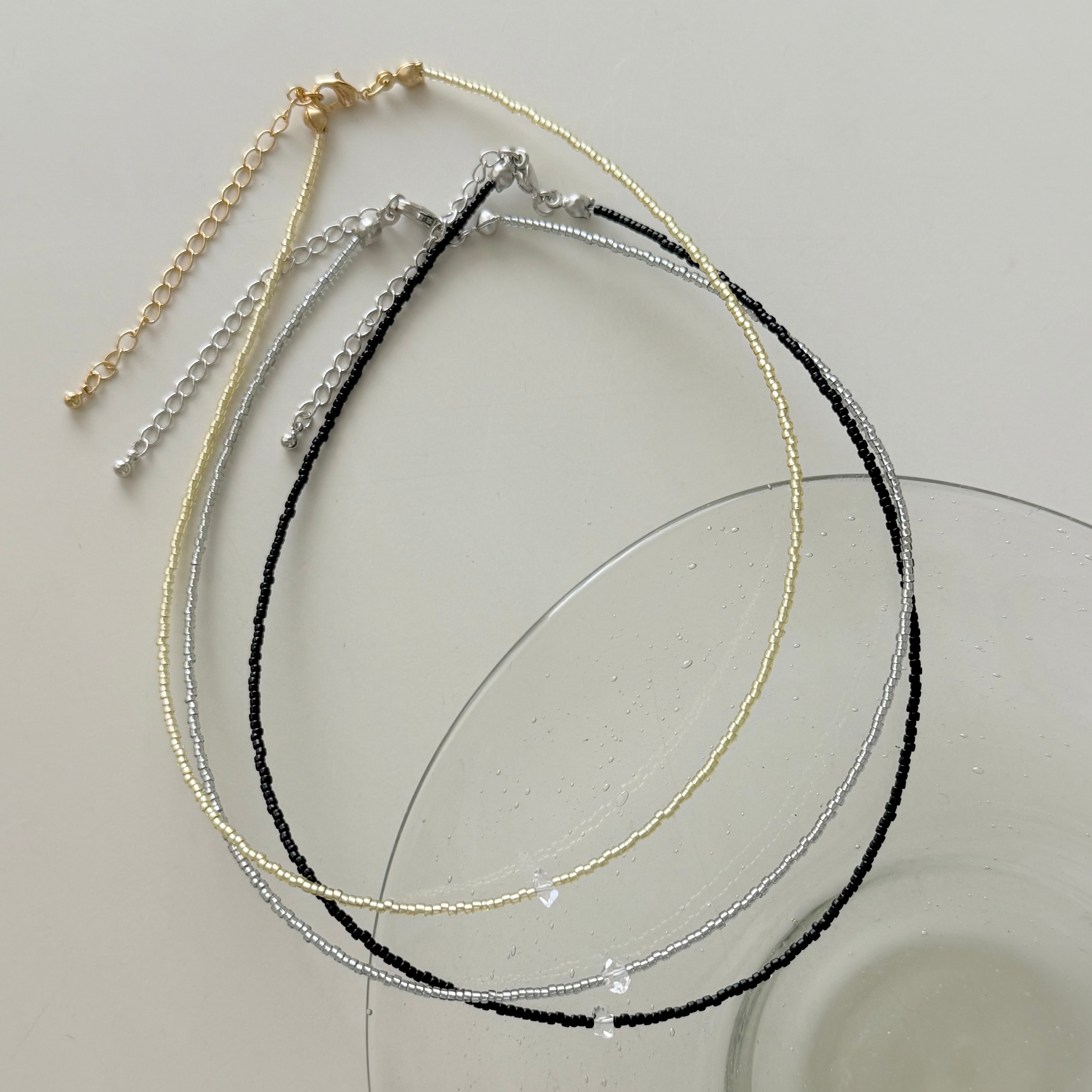 ハーキマーダイヤモンド&クラック水晶&ブラックスピネルネックレス 54cm 新色)ハーキマーダイヤモンドネックレス | Linola handmade jewelry