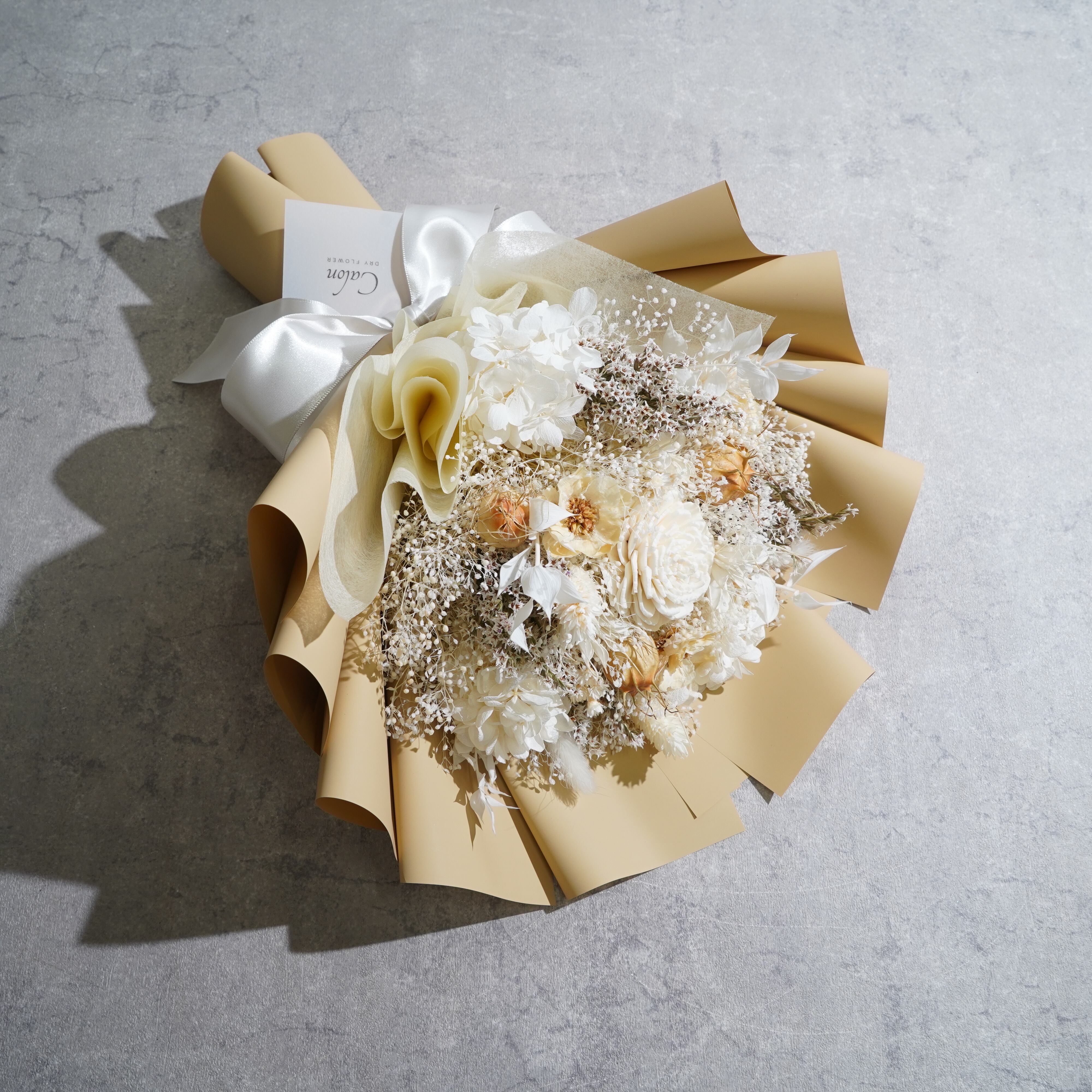 ドライフラワーの花束 Mサイズ ベージュ M-291≪限定1点≫