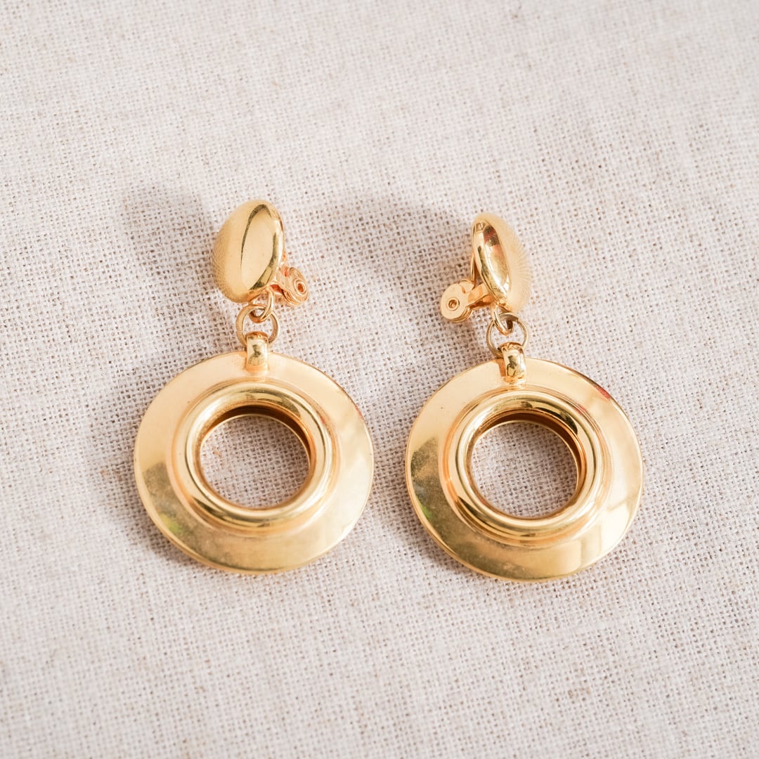 Valentine's Day Marche: Monet gold metal circle motif earrings