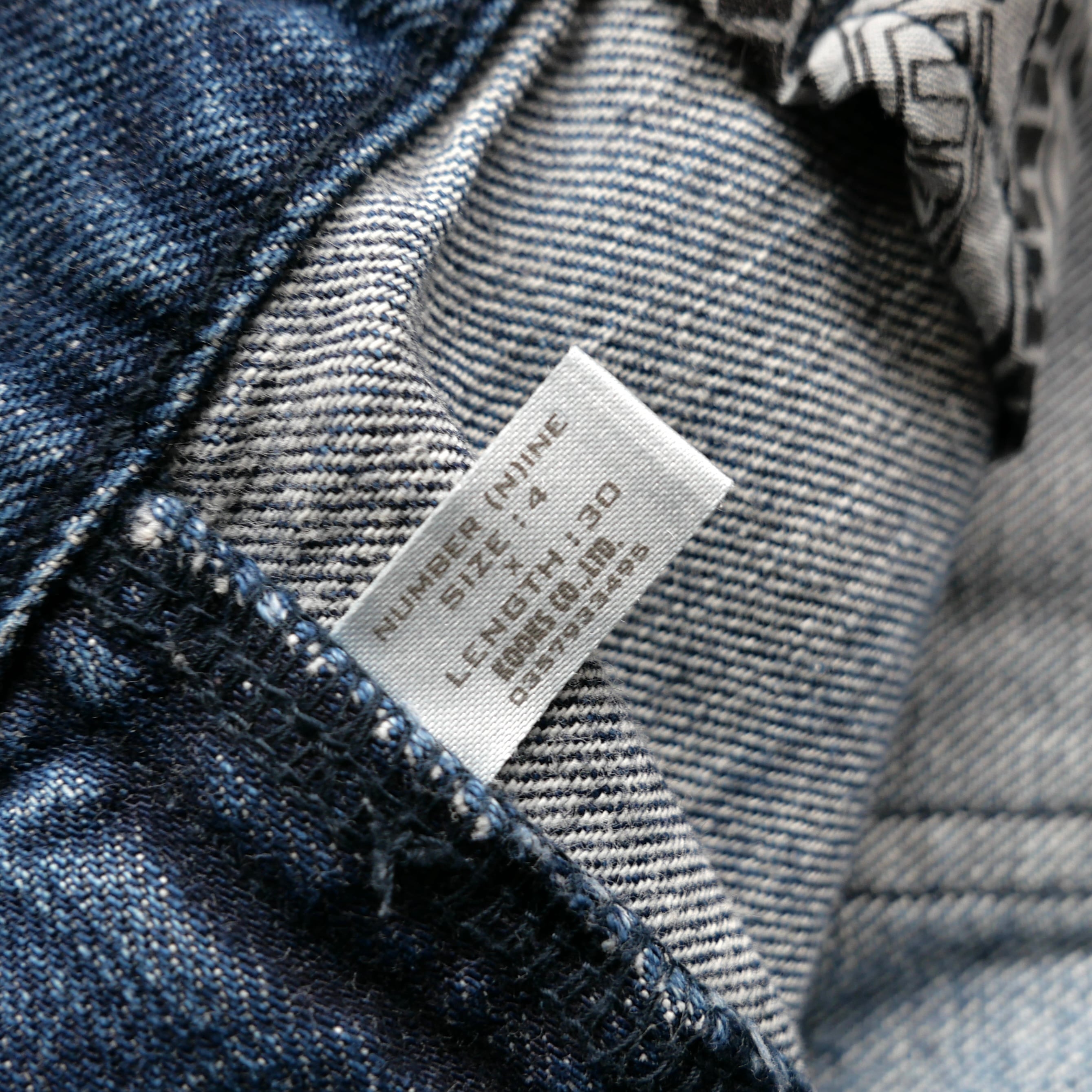 NUMBER (N)INE 2001AW STANDARD期 GRANGE REPAIR DENIM PANTS