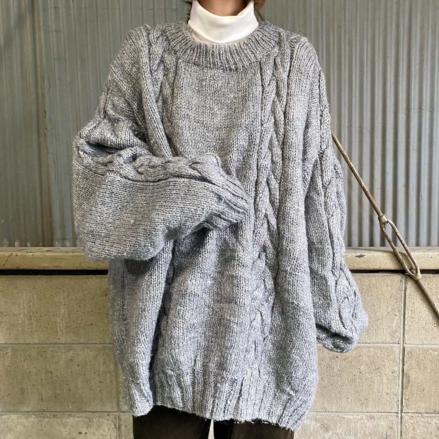 [3点セット]Graziella Nebbiaケーブルニットセーター XLサイズ