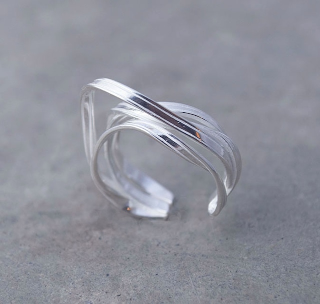 ribbon ring (S) silver