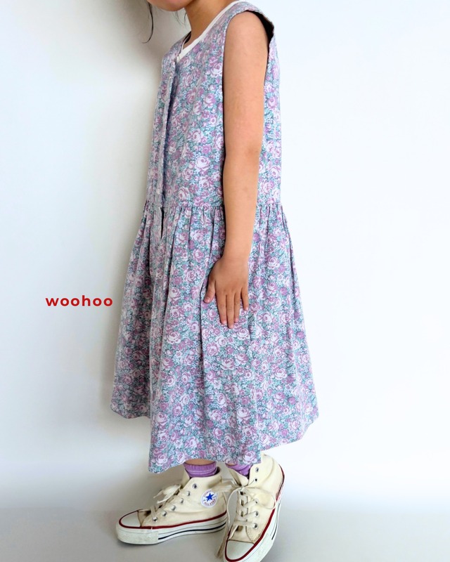 【5-6T相当・vintage】フローラル柄dress