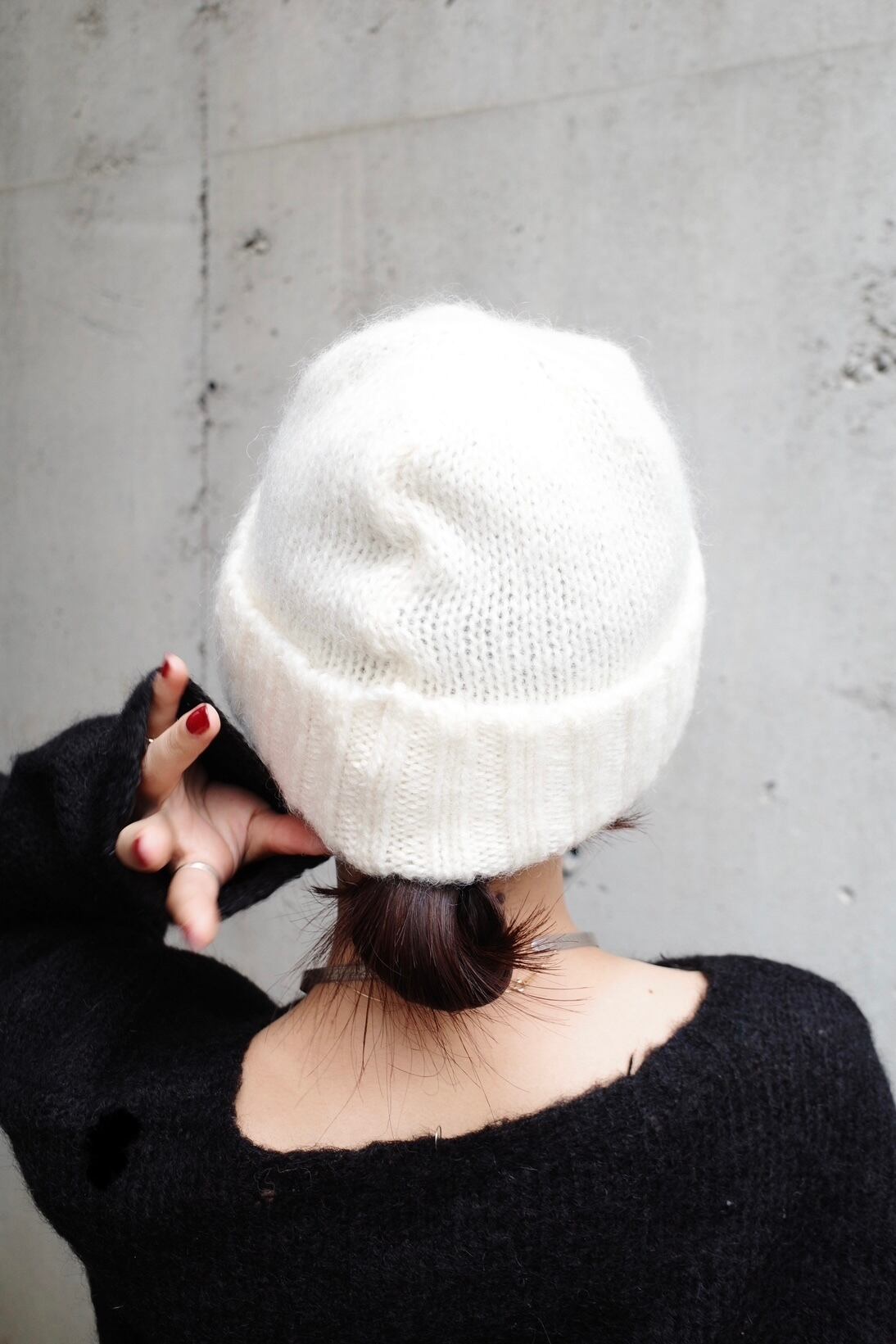 Allege. 】 mohair knit beanie ( white ) | theour