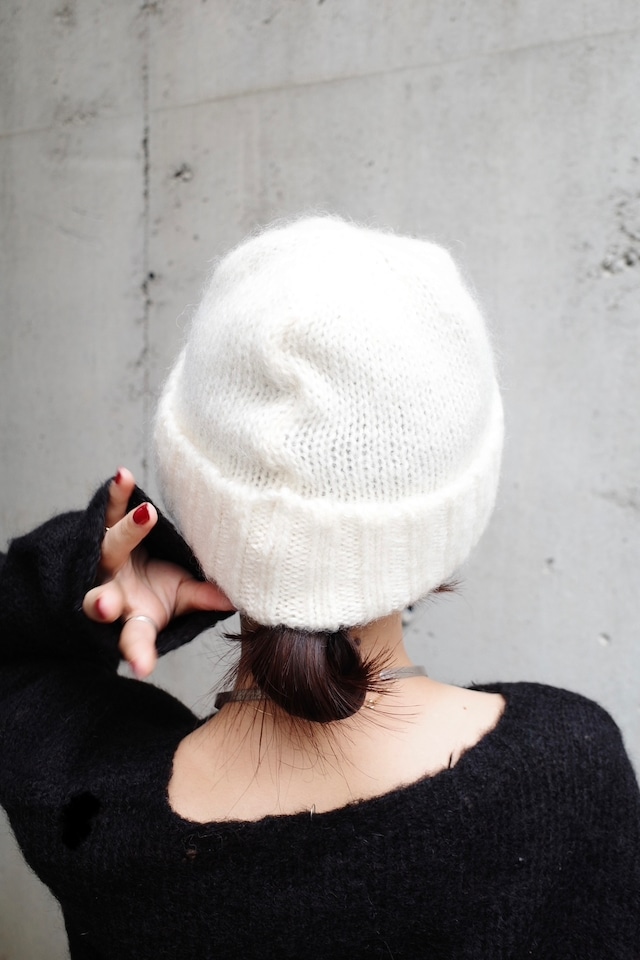 【 Allege. 】 mohair knit beanie ( white )