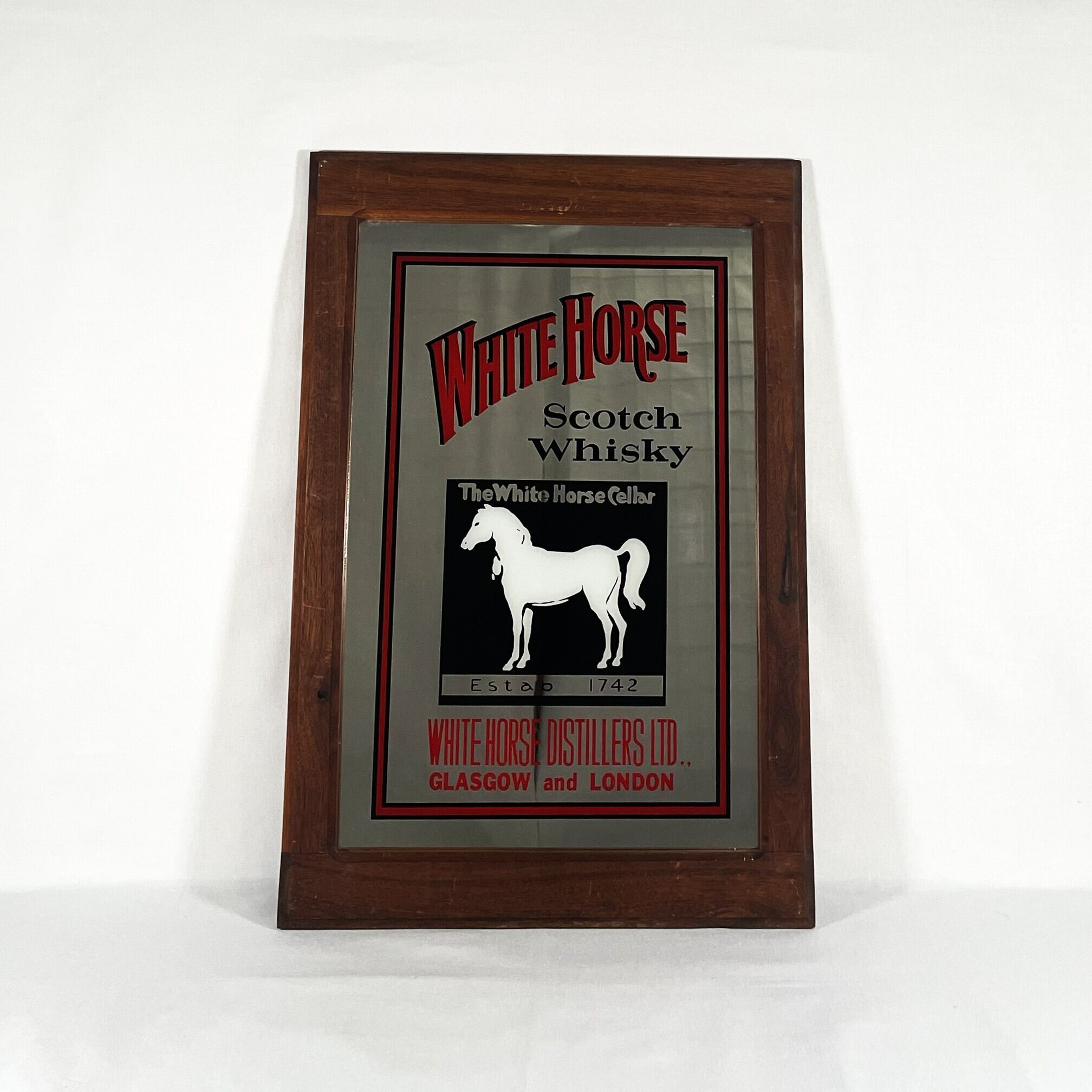 White Horse Scotch Whisky パブミラー(中古品) 70s White Horse Scotch Whisky Pub Mirror | YUH ANTIQUE