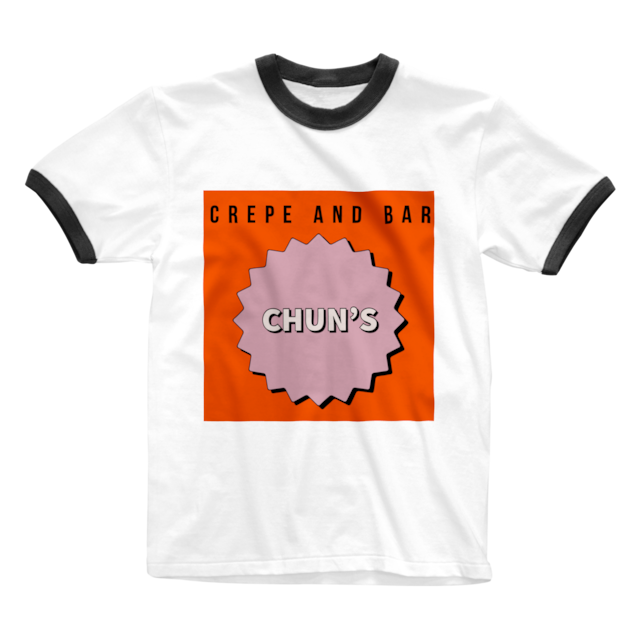 【SUZURI】CHUN'Sオレンジロゴ リンガーTシャツ