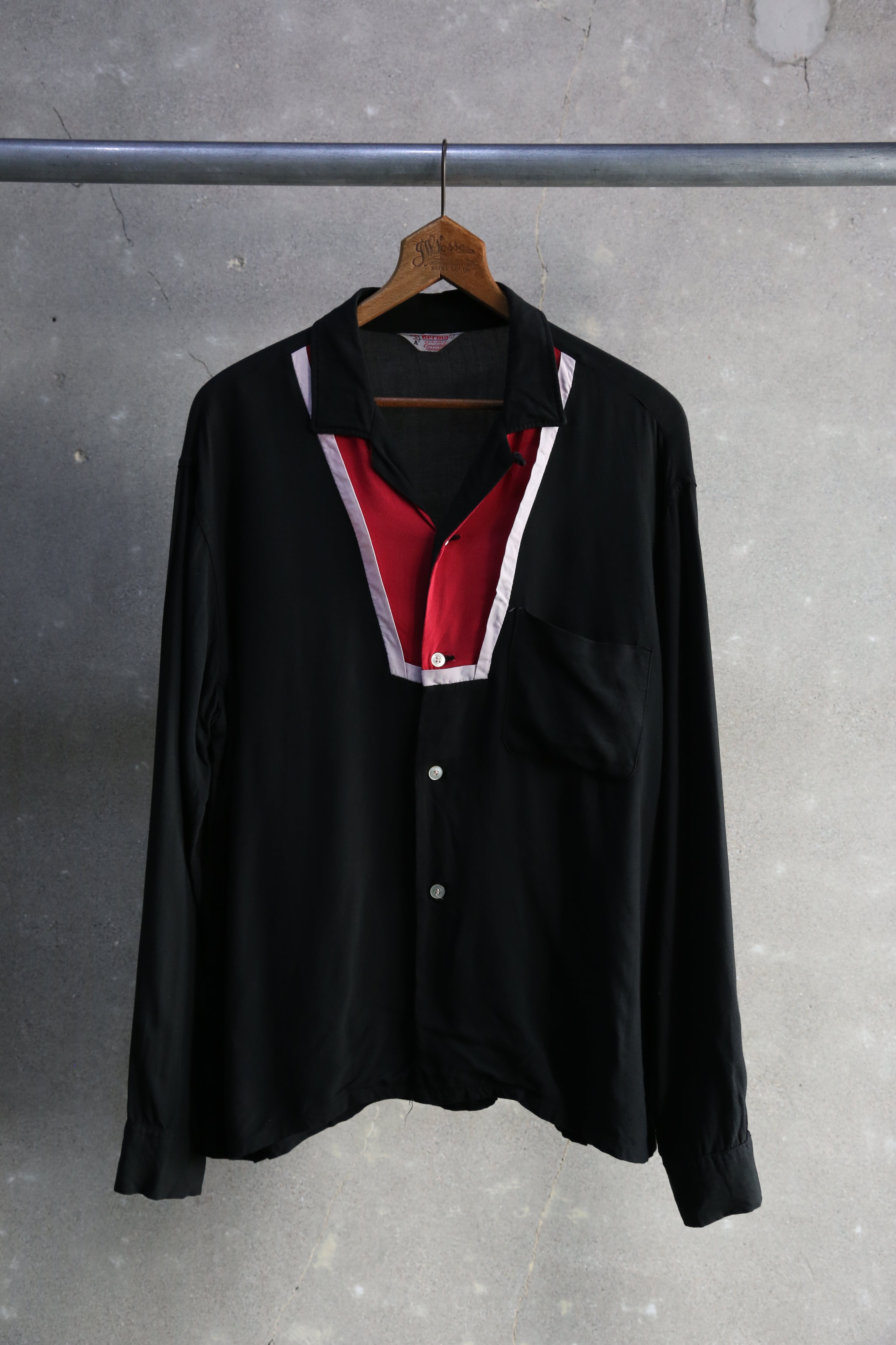 60s【Bud Berma】 L/S Rayon Open Collar Shirt | the Holic vintage