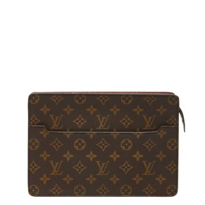 ルイ ヴィトン モノグラム ポシェット オム クラッチバッグ セカンドバッグ M51795 ブラウン PVC レザー メンズ LOUIS VUITTON 【中古】