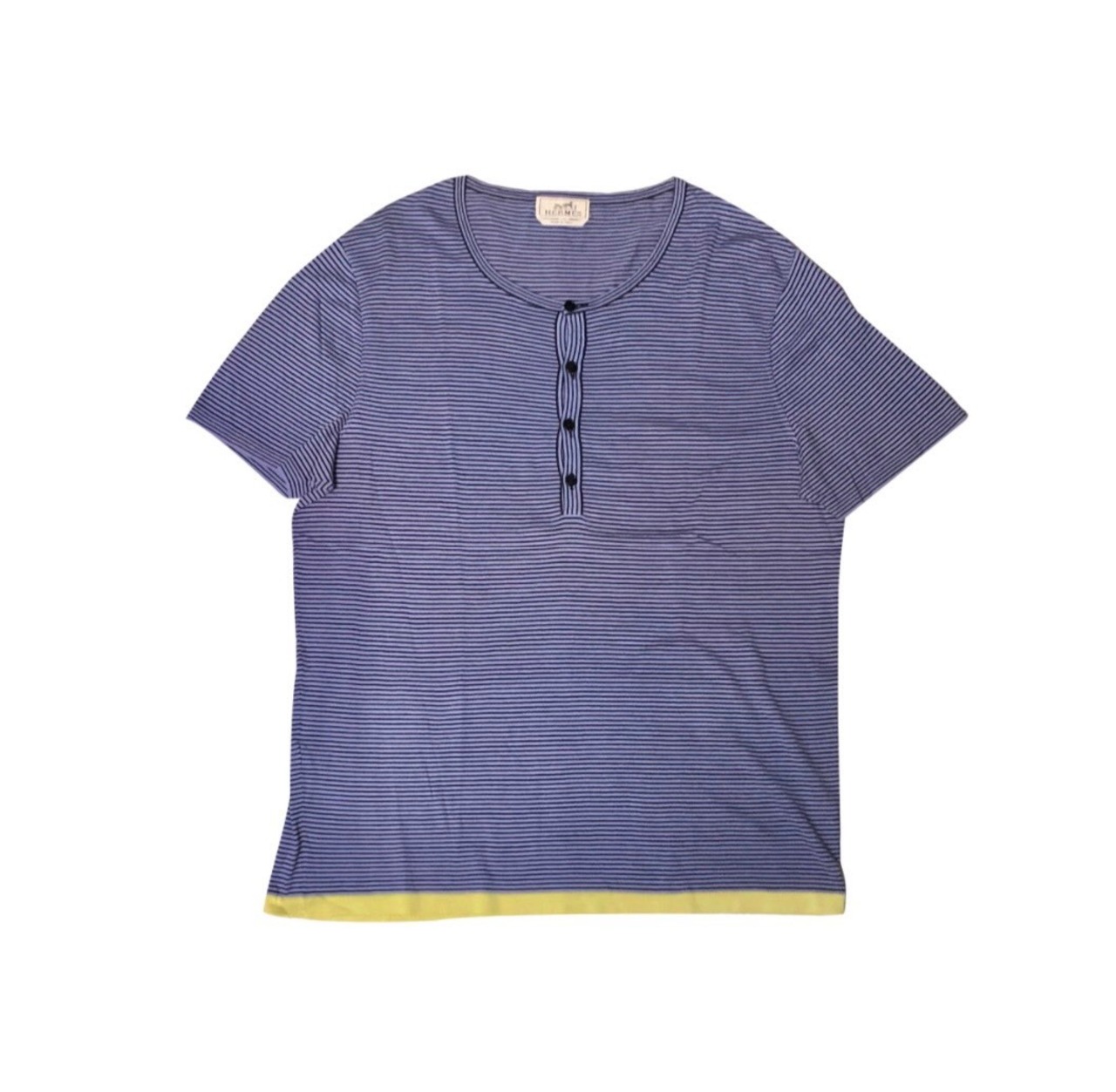 HERMES henry neck border knit tee