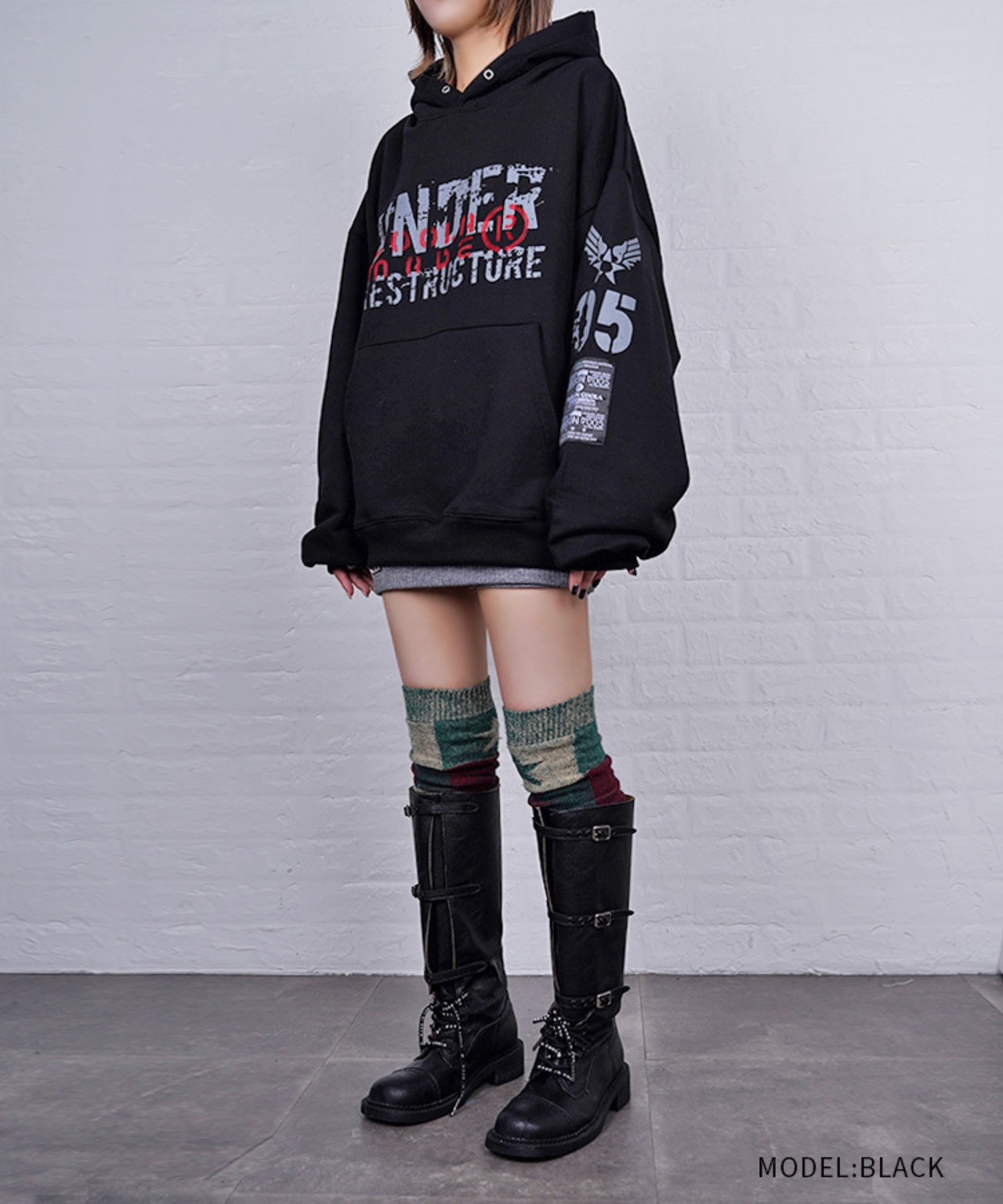 【直営限定ITEM】ミリタリープリントルーズフーディー (BLACK) CQ-47130H