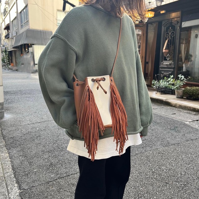 Fringe pochette / cappuccino