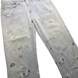 VERSACE JEANS COUTURE flower print chambray pants