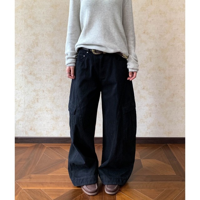 ヴィンテージライクポケットワイドカーゴパンツ 2col   R01880