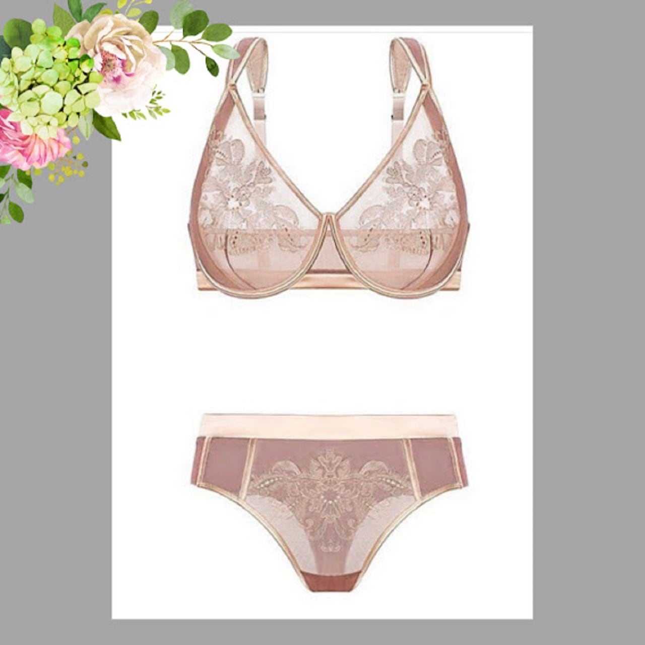 グラマーさん(大きなサイズ)のインポート一枚レースワイヤーブラ 65F,70F,75F( 日本サイズG65,G70,G75)GR-10871 ココア色 ラトビア の高級ブランドGRACIJA-RIM (グラシアリム)