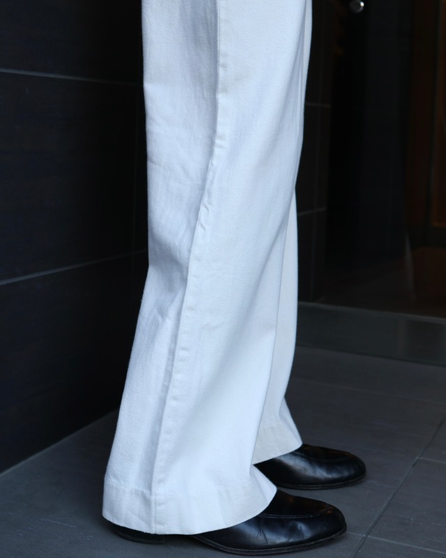 White wide straight denim