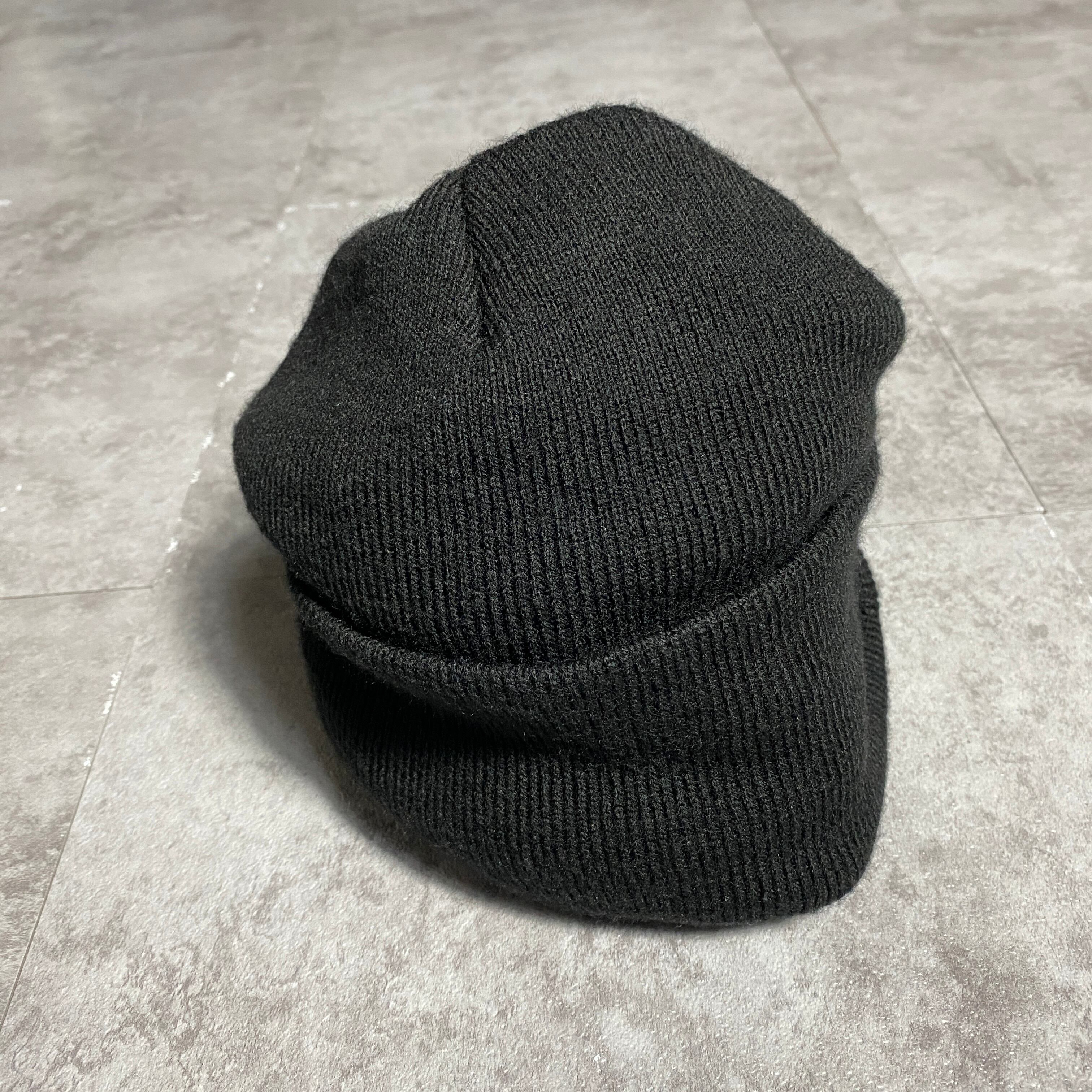 USA製】carhartt カーハート 刺繍ロゴ ブラック 黒 ブリム付きニット