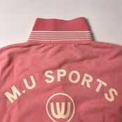 M.U SPORTS ミエコウエサコ スパンコール&ワッペン 半袖ポロシャツ 40/ピンク/ゴルフ