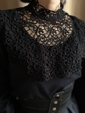 sculptural lace overlay stretch  tops-5269-6