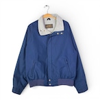 80s エディーバウアー 黒タグ ゴアテックス カナダ製 フリースジャケット ネイビー EDDIE BAUER サイズL 古着 DD0493