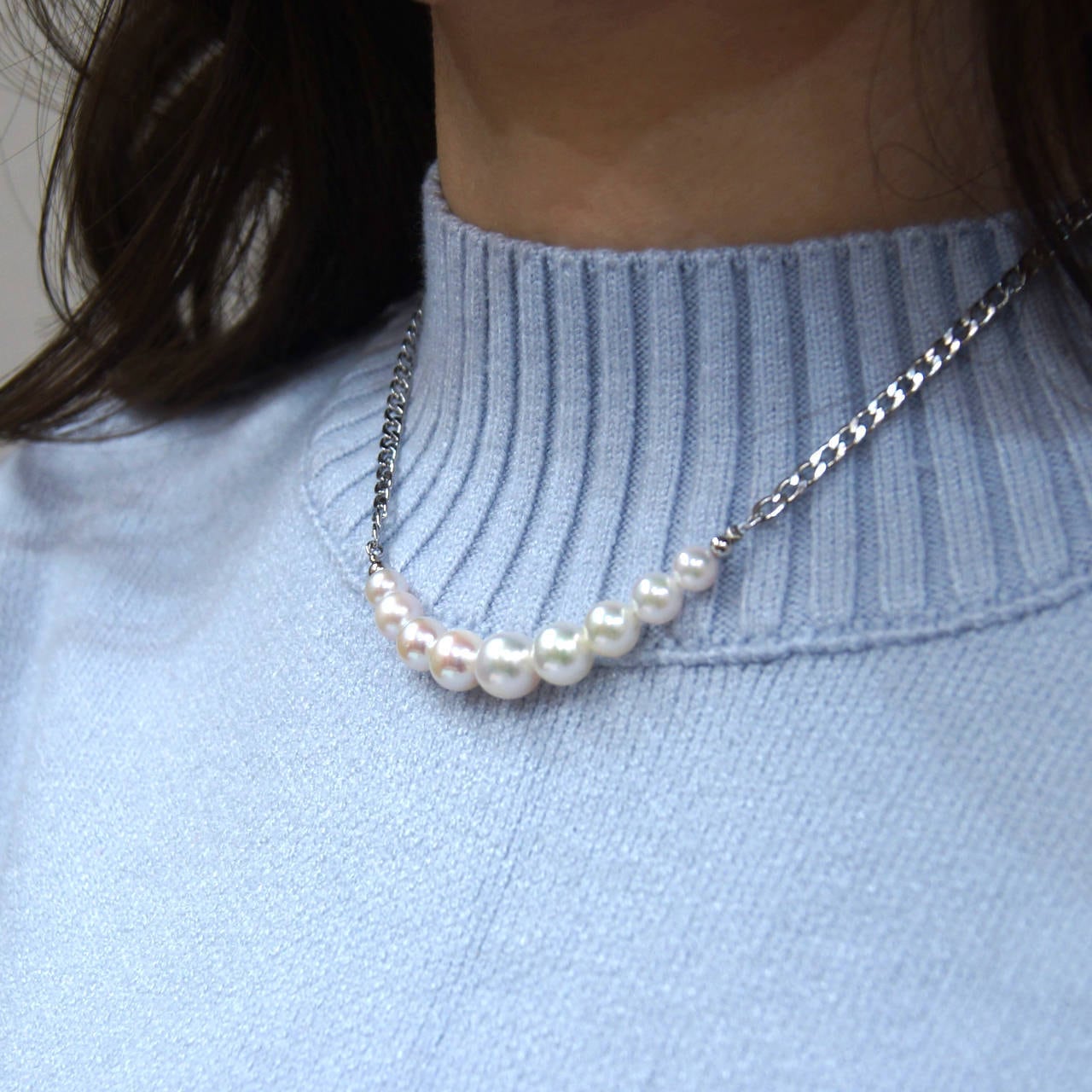 Akoya Pearl Neckless Scalae｜伊勢志摩産あこや真珠 アコヤ本真珠｜9粒 パールネックレス