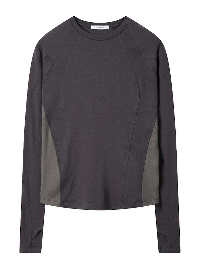 [IGNOTA] CORE:14 PANELED LONG SLEEVE (VIOLET CHARCOAL) 正規品 韓国ブランド 韓国通販 韓国代行 韓国ファッション イグノタ 日本 店舗