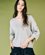VネックグリッターTOPS (GRAY) CQ-49025