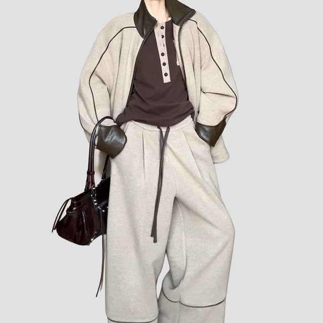 Piping full zip jacket A00107