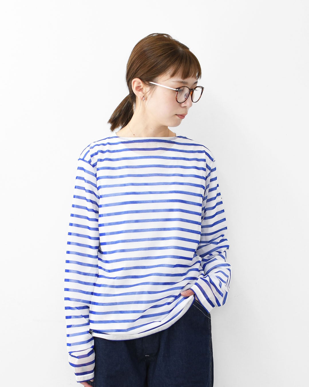 ORCIVAL [オーチバル・オーシバル] W SEETHROUGH BOAT NECK L/S P.O