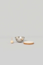 _Fot - bowl S :natural|レザー蓋付きステンレスボウル/ウッドボール付属/フレグランス対応/小物入れ/日本製