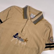 CASTELBAJAC sport カステルバジャック スポーツ 鹿の子 刺繍 半袖 ポロシャツ サイズ 2 /ベージュ系 メンズ ゴルフ