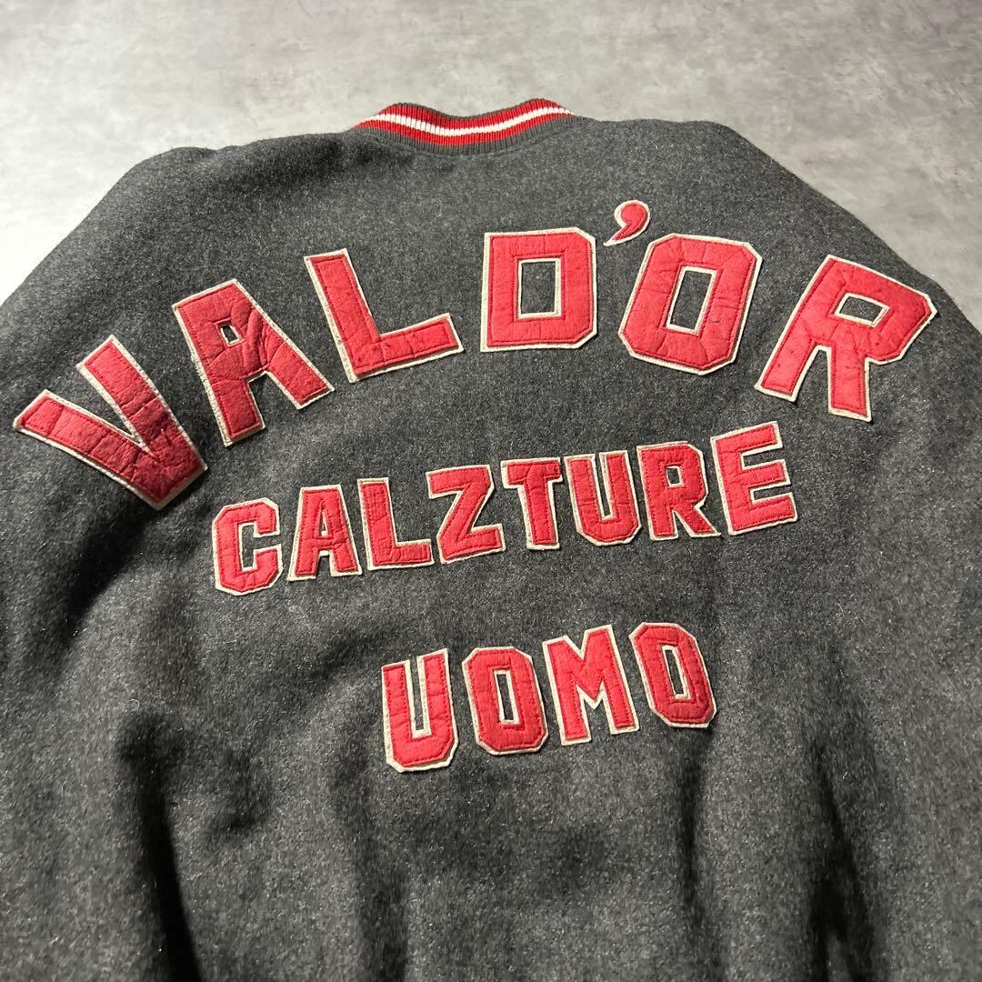 NA】VALDORヴィンテージ ワッペン カレッジロゴ レザー スタジャン