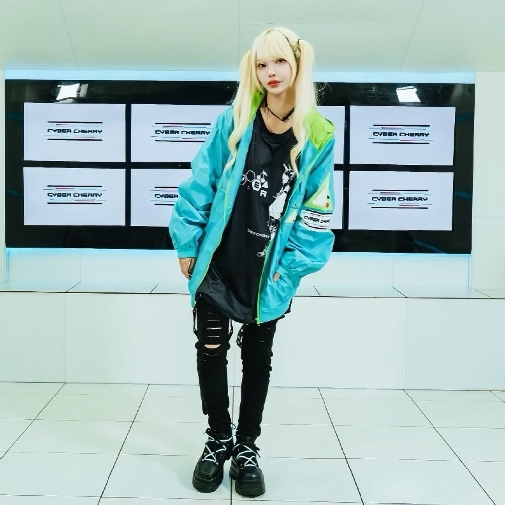 4POCKET CYBER EMERALD WINDBREAKER | cybercherry
