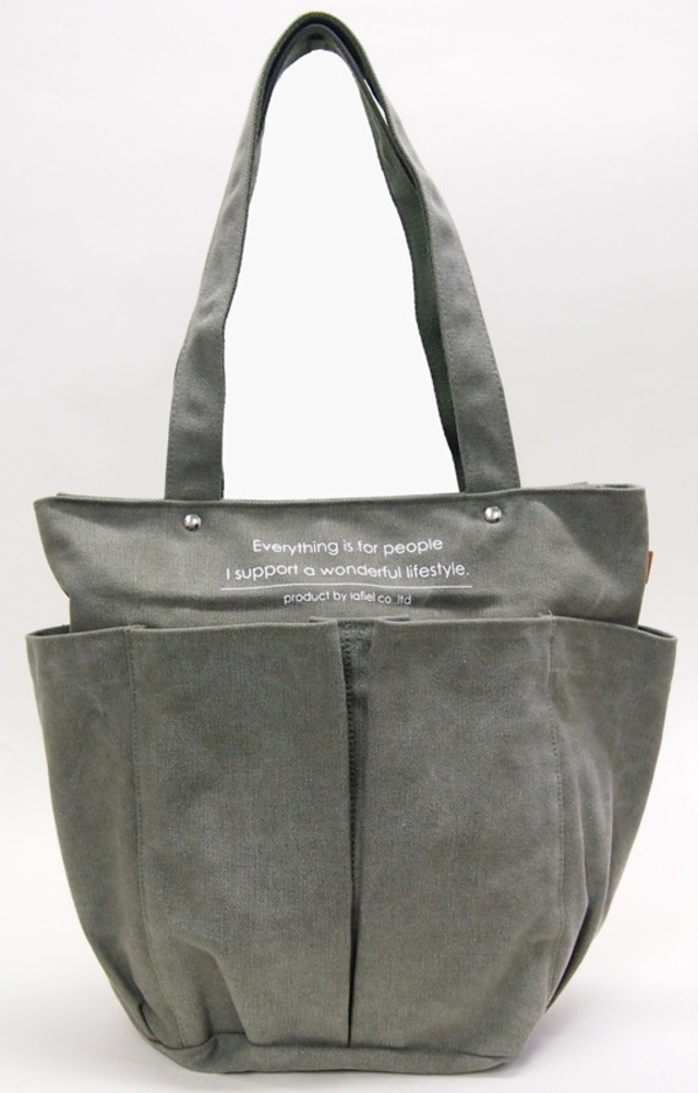 A4OK!10ポケットキャンバストートバッグ 10ポケットキャンバストート