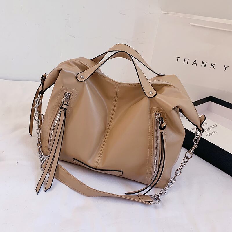 レトロな大容量バッグハンドバッグ2020新しいトレンディな野生のワンショルダーメッセンジャーバッグヨーロッパとアメリカのファッションポータブルバイクバッグ Tiancai_Wing_Bag55572227549