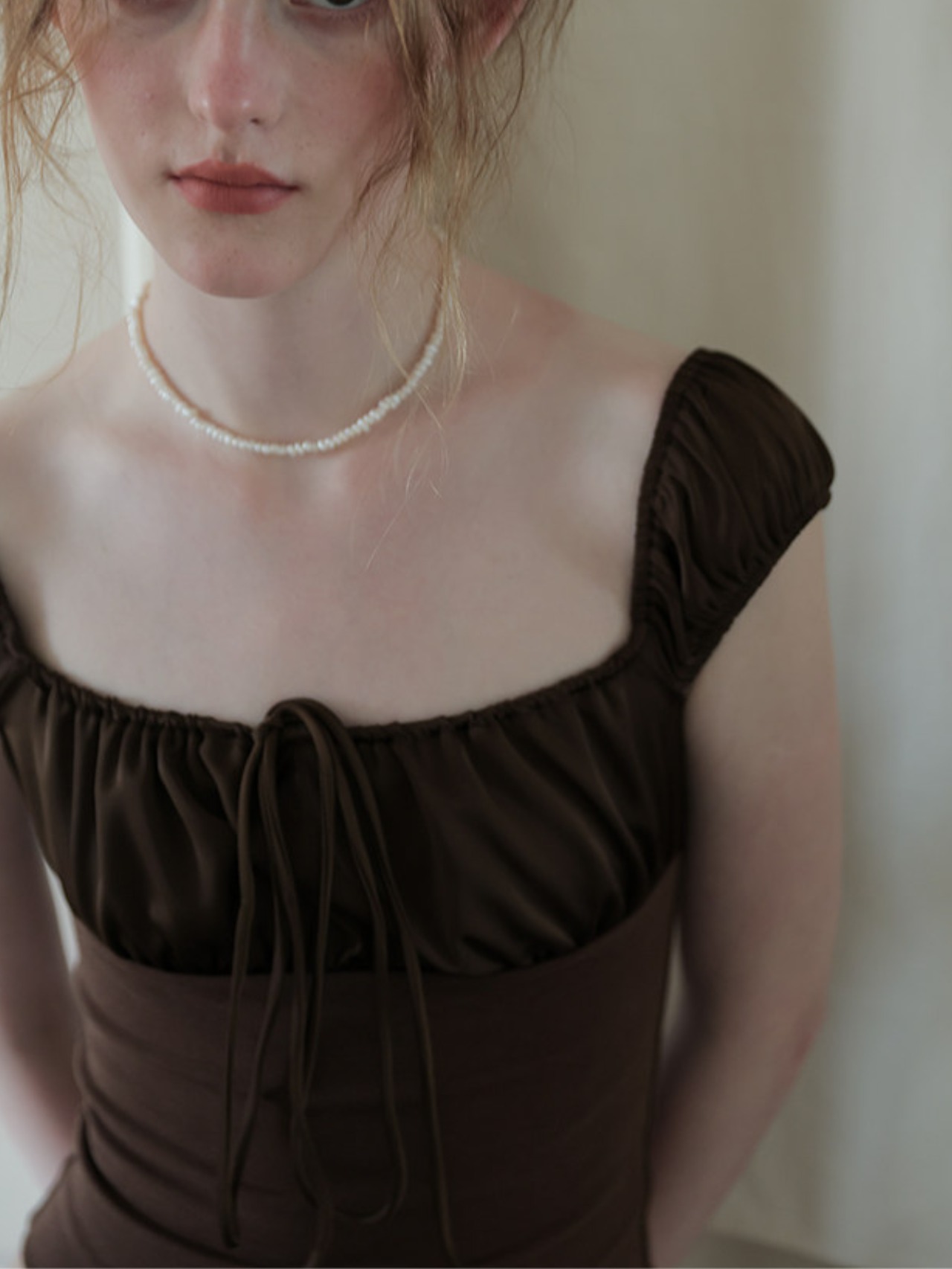 Chocolat Gathered Corset Top F0707