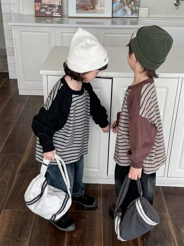 【取寄】スッキリ決まるちょっと変わったボーダートップス