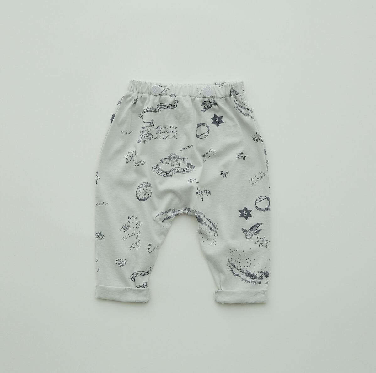〈 eLfin Folk 〉AuRora tarina printed Baby pants / elf-232J21 / パンツ / ash white / 80?90