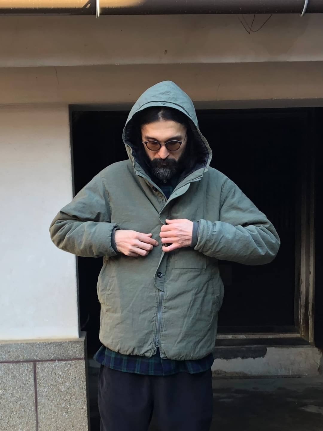 ハイキング ウィンドブレーカー フーデット ジャケット アジアン