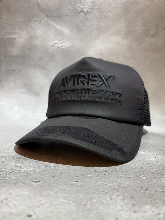 AVIREX / アヴィレックス NUMBERING MESH CAP  メッシュキャップ ブラック×ブラックカモ ビックサイズ