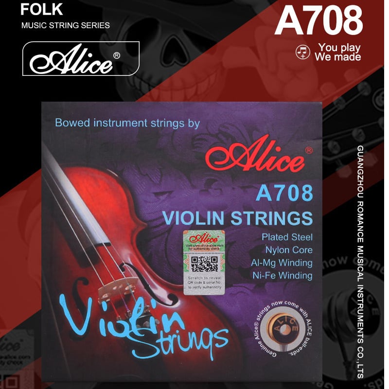 A708 ◇ Alice バイオリン弦◇ ナイロンコア◇ 音色の違うE線を1本